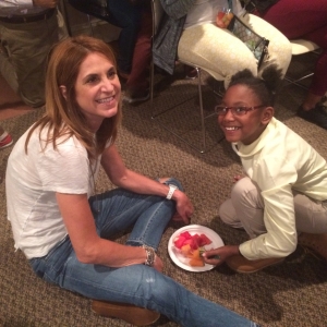 A tutor and her tutee enjoying dinner.