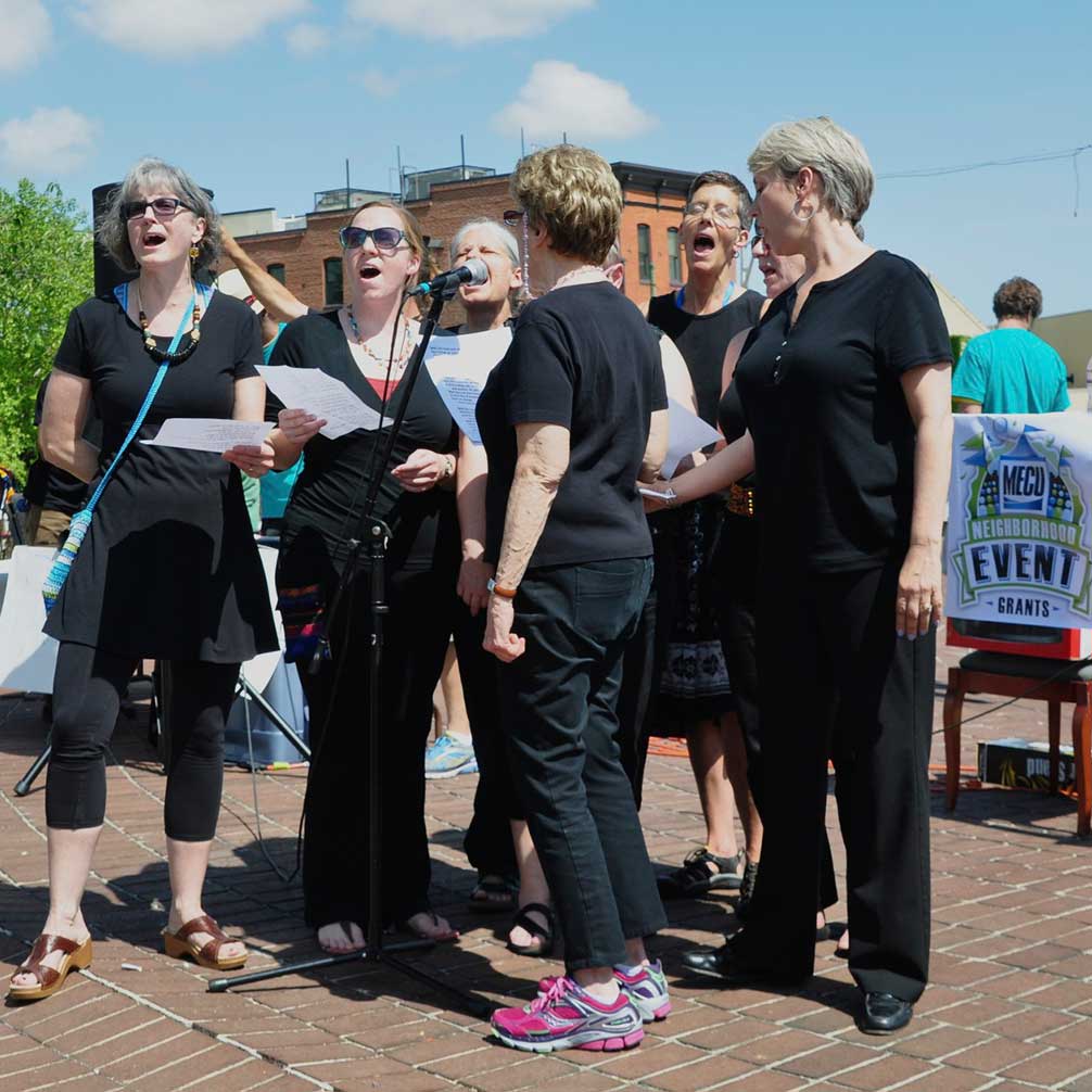 Soulful Sisters perform during neighborhood event.