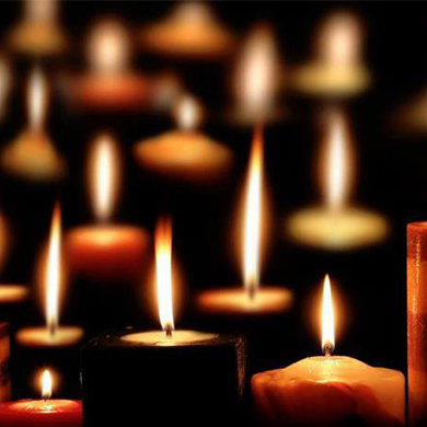 Prayer candles burning